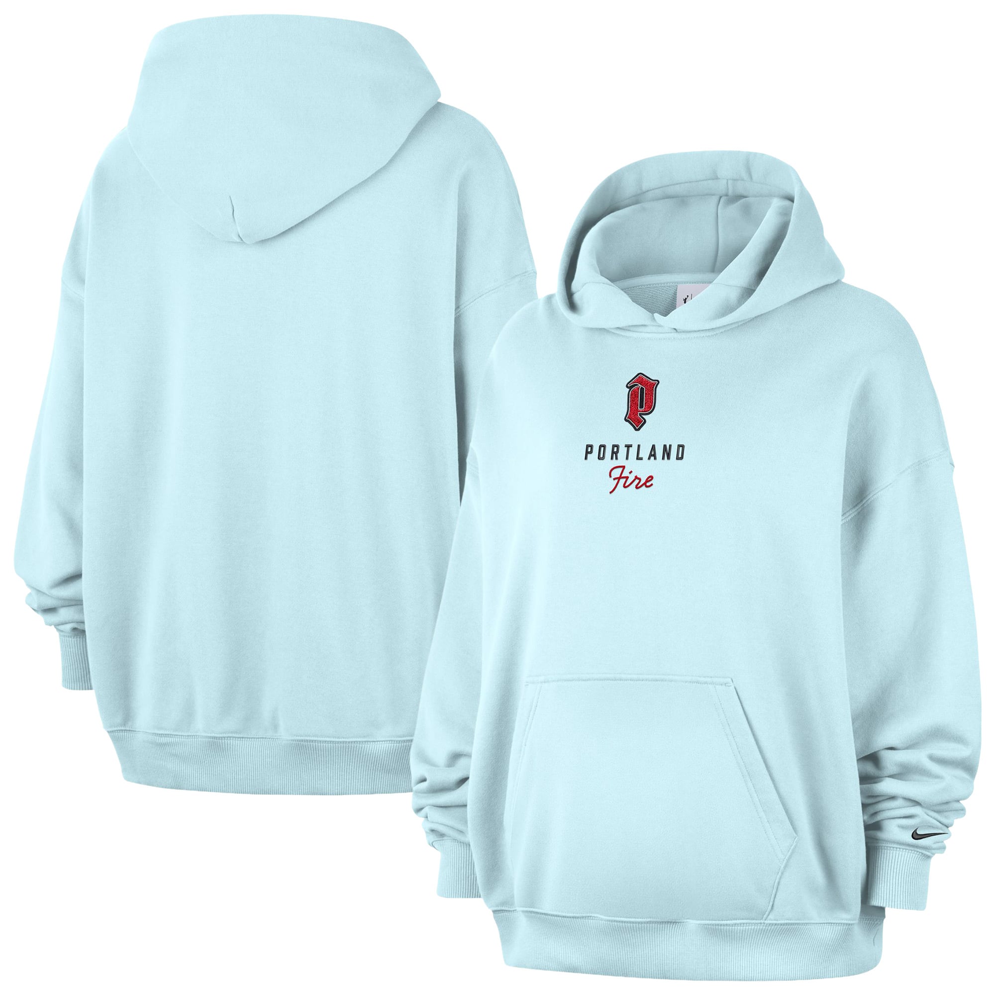 Women's Nike Light Blue Portland Fire Studio Fleece Hoodie