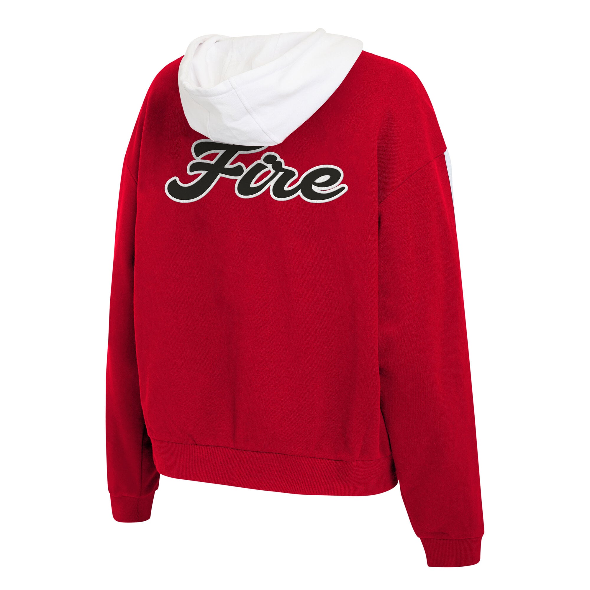 Sweat à capuche zippé rouge et blanc Portland Fire de la marque WEAR by Erin Andrews pour femme