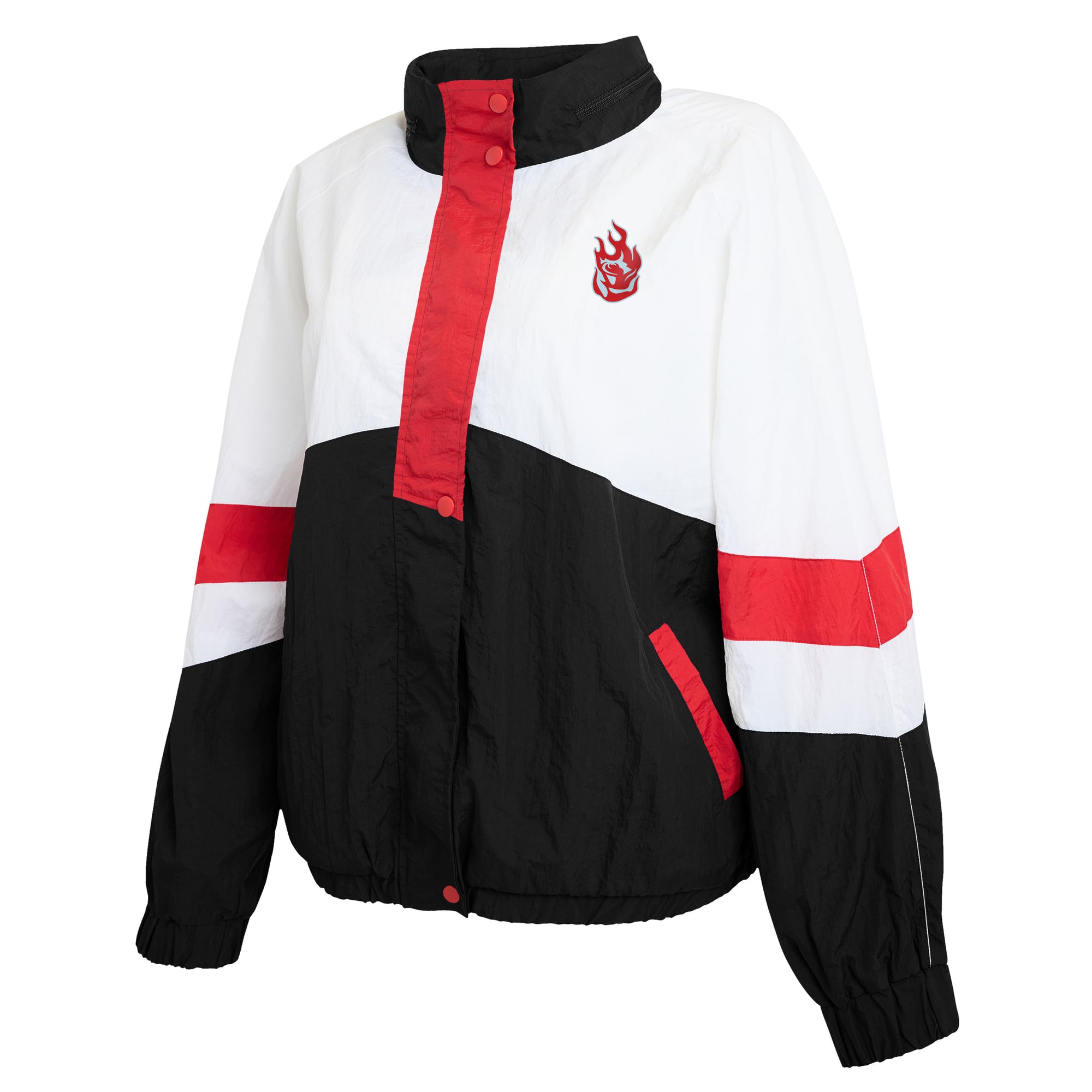 Veste coupe-vent zippée blanche et noire Portland Fire pour femme de la marque WEAR by Erin Andrews