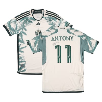 Antony Portland Timbers Autographed Fanatics Authentic Match-Used #11 Tan Jersey from the 2025 MLS Season - Size S