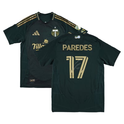 Cristhian Paredes Portland Timbers Autographed Fanatics Authentic Match-Used #17 Green Jersey from the 2025 MLS Season - Size M