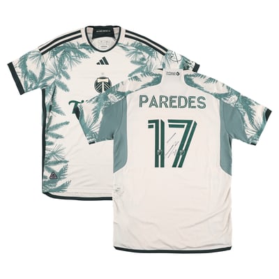 Cristhian Paredes Portland Timbers Autographed Fanatics Authentic Match-Used #17 Tan Jersey from the 2025 MLS Season - Size M