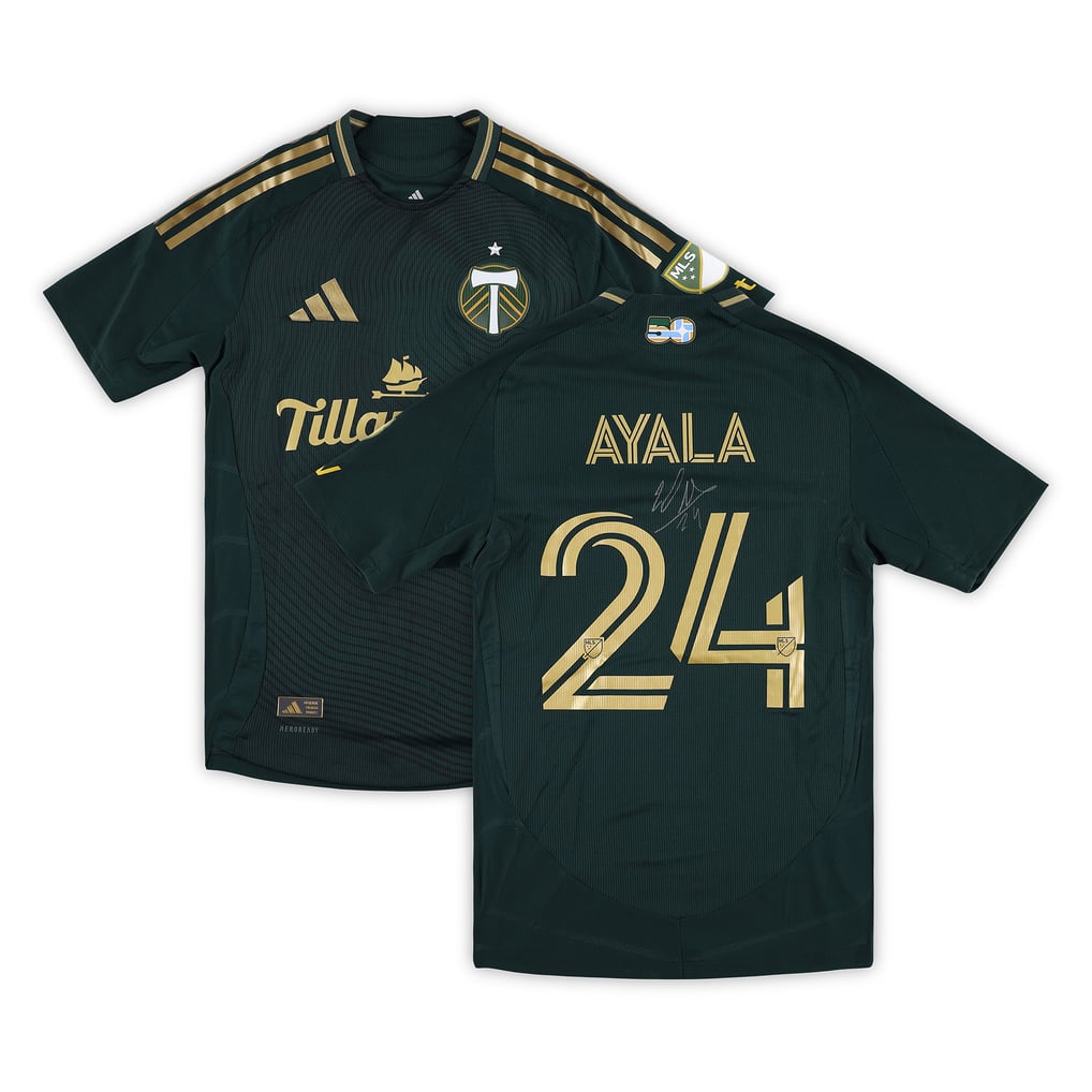 David Ayala Portland Timbers Autographed Fanatics Authentic Match-Used #24 Green Jersey from the 2025 MLS Season - Size S