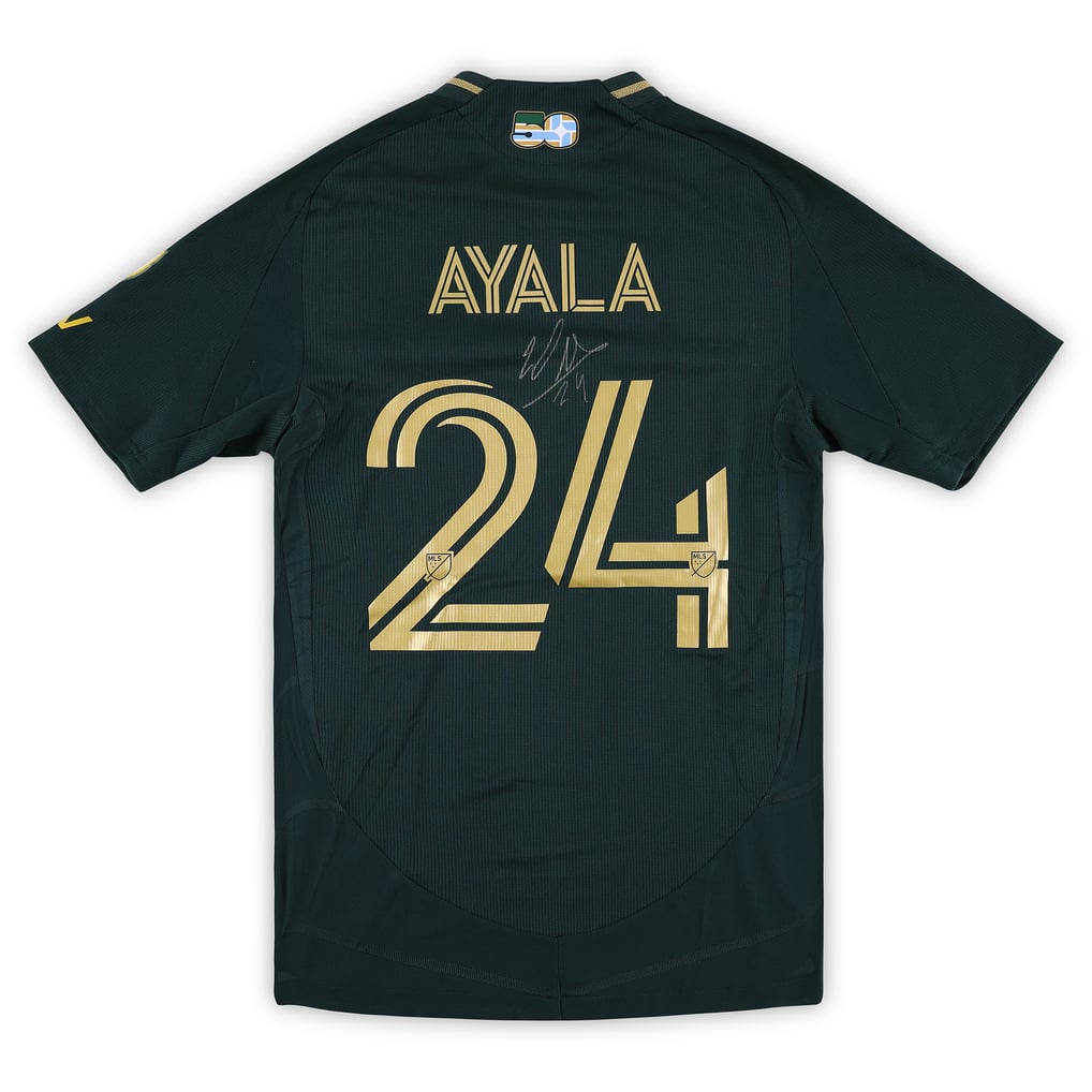 David Ayala Portland Timbers Autographed Fanatics Authentic Match-Used #24 Green Jersey from the 2025 MLS Season - Size S