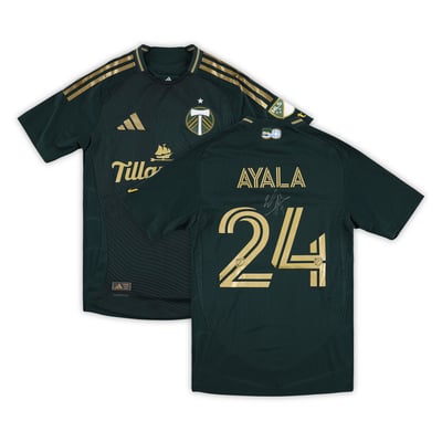 David Ayala Portland Timbers Autographed Fanatics Authentic Match-Used #24 Green Jersey from the 2025 MLS Season - Size S