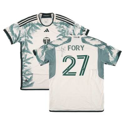 Jimer Fory Portland Timbers Autographed Fanatics Authentic Match-Used #27 Tan Jersey from the 2025 MLS Season - Size L
