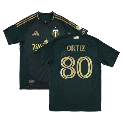 Julio Ortiz Portland Timbers Autographed Fanatics Authentic Match-Used #80 Green Jersey from the 2025 MLS Season - Size M