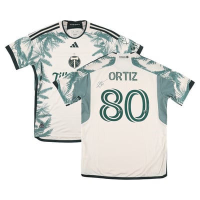Julio Ortiz Portland Timbers Autographed Fanatics Authentic Match-Used #80 Tan Jersey from the 2025 MLS Season - Size M