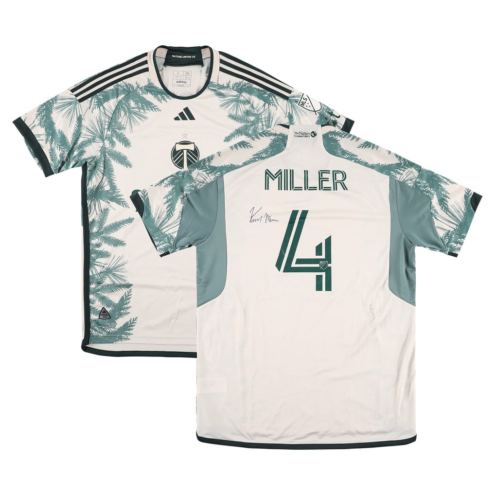 Kamal Miller Portland Timbers Autographed Fanatics Authentic Match-Used #4 Tan Jersey from the 2025 MLS Season - Size L
