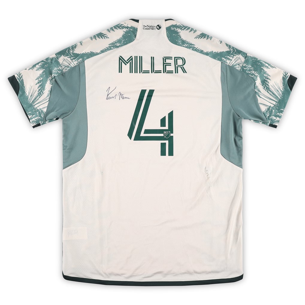 Kamal Miller Portland Timbers Autographed Fanatics Authentic Match-Used #4 Tan Jersey from the 2025 MLS Season - Size L