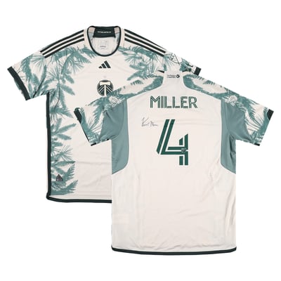 Kamal Miller Portland Timbers Autographed Fanatics Authentic Match-Used #4 Tan Jersey from the 2025 MLS Season - Size L