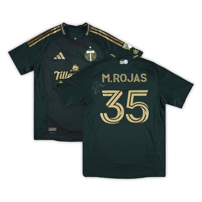 Matías Rojas Portland Timbers Autographed Fanatics Authentic Match-Used #35 Green Jersey from the 2025 MLS Season - Size L