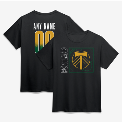 Portland Timbers Big & Tall Home Field Pop Personalized Name & Number T-Shirt - Black