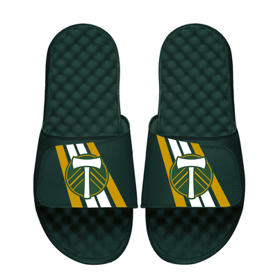 Portland Timbers ISlide Vertical Stripes Slide Sandals - Green