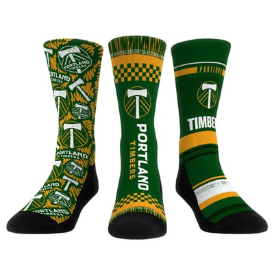  Portland Timbers Rock Em Youth Three-Pack Crew Socks Set - Green