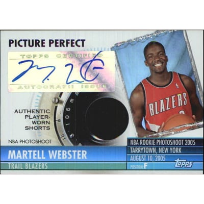 2005-06 Topps Big Game Picture Perfect Relics Autographs #MW2 Martell Webster Shorts