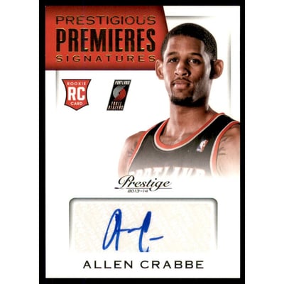 2013-14 Prestige Prestigious Premieres Signatures #26 Allen Crabbe