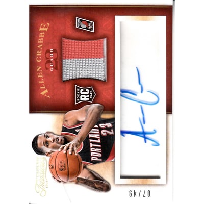 2013-14 Timeless Treasures Rookie Jersey Autographs Prime #102 Allen Crabbe