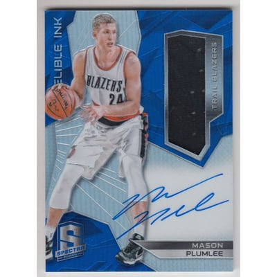 2015-16 Panini Spectra Indelible Ink Materials #20 Mason Plumlee/60