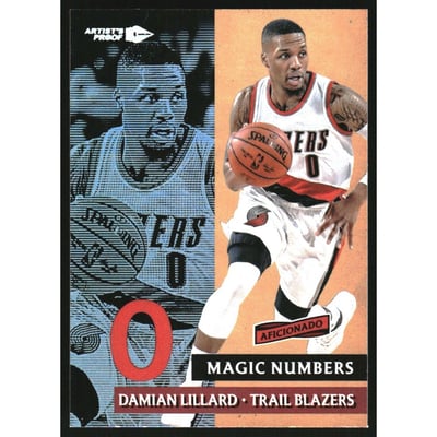 2016-17 Panini Aficionado Magic Numbers Artist's Proof #8 Damian Lillard