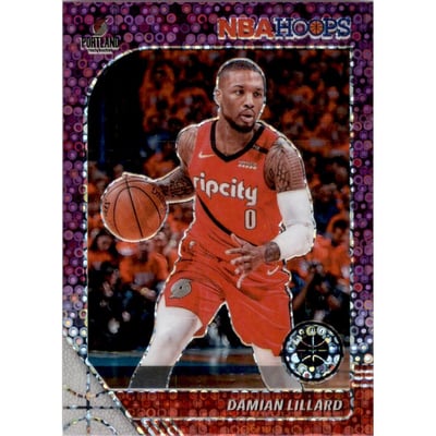 2019-20 Hoops Premium Stock Prizms Purple Disco #157 Damian Lillard