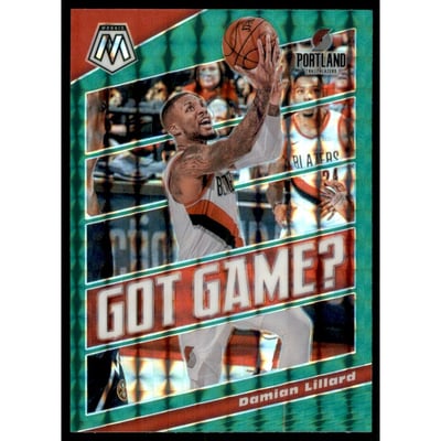 2019-20 Panini Mosaic Got Game? Mosaic Green #14 Damian Lillard