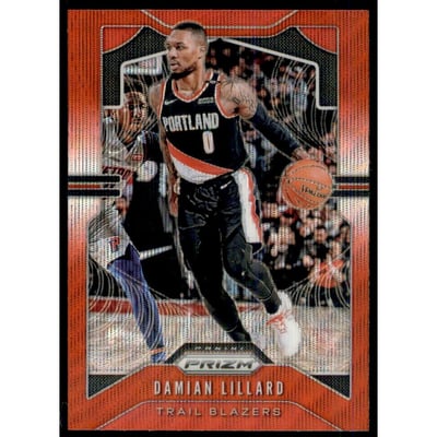 2019-20 Panini Prizm Prizms Ruby Wave #112 Damian Lillard
