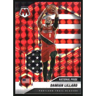 2020-21 Panini Mosaic Mosaic Reactive Red #246 Damian Lillard