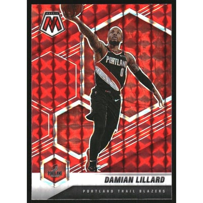 2020-21 Panini Mosaic Mosaic Red #93 Damian Lillard