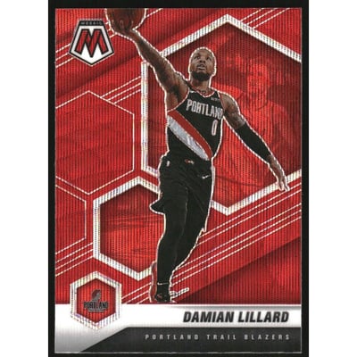 2020-21 Panini Mosaic Mosaic Red Wave #93 Damian Lillard