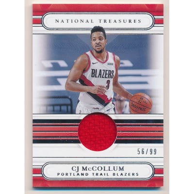 2020-21 Panini National Treasures Jersey Treasures #72 CJ McCollum/99
