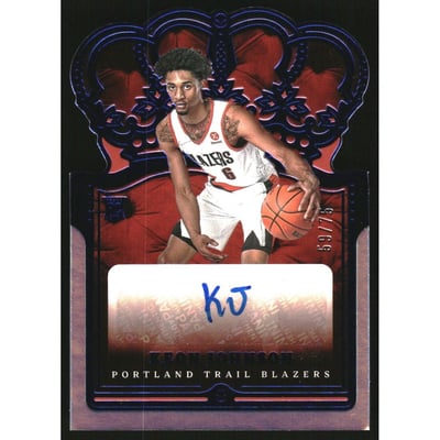 2021-22 Crown Royale Rookie Crown Autographs Blue #8 Keon Johnson