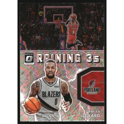 2021-22 Donruss Optic Raining 3s Holo #9 Damian Lillard