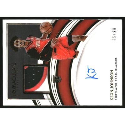 2021-22 Immaculate Collection #116 Keon Johnson JSY AU RC