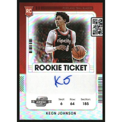 2021-22 Panini Contenders Optic #118 Keon Johnson AU RC