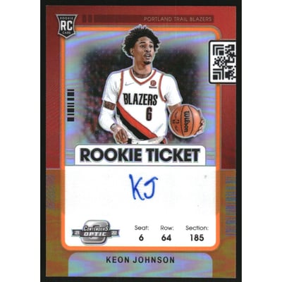 2021-22 Panini Contenders Optic Orange #118 Keon Johnson AU