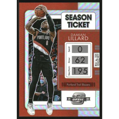 2021-22 Panini Contenders Optic Silver #80 Damian Lillard