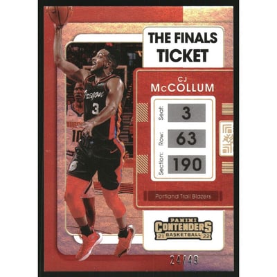 2021-22 Panini Contenders The Finals Ticket #39 CJ McCollum