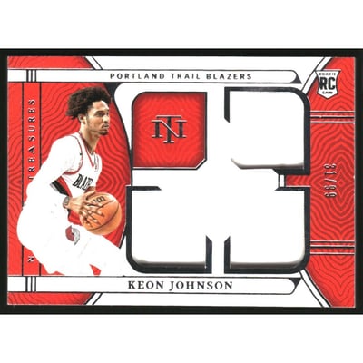 2021-22 Panini National Treasures Rookie Triple Materials #17 Keon Johnson