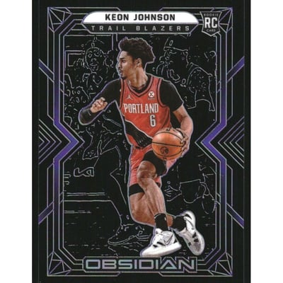 2021-22 Panini Obsidian Electric Etch Purple #187 Keon Johnson