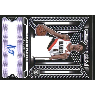 2021-22 Panini Obsidian Rookie Jersey Ink Electric Etch Purple #7 Keon Johnson