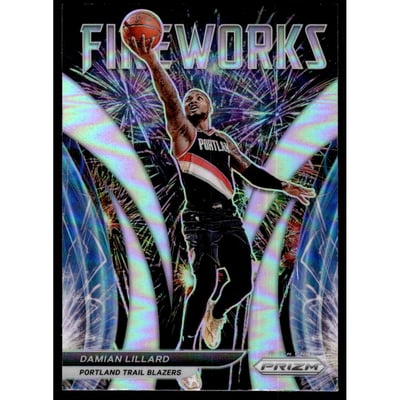 2021-22 Panini Prizm Fireworks Prizms Silver #11 Damian Lillard
