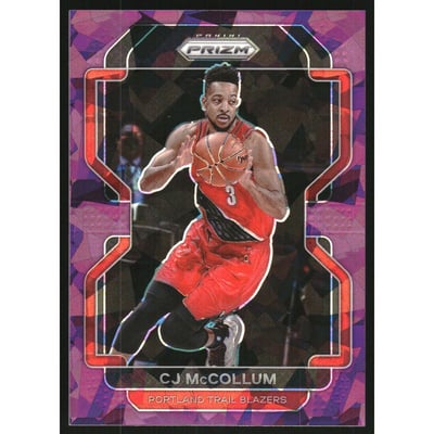 2021-22 Panini Prizm Prizms Purple Ice #22 CJ McCollum