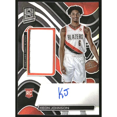 2021-22 Panini Spectra #176 Keon Johnson JSY AU