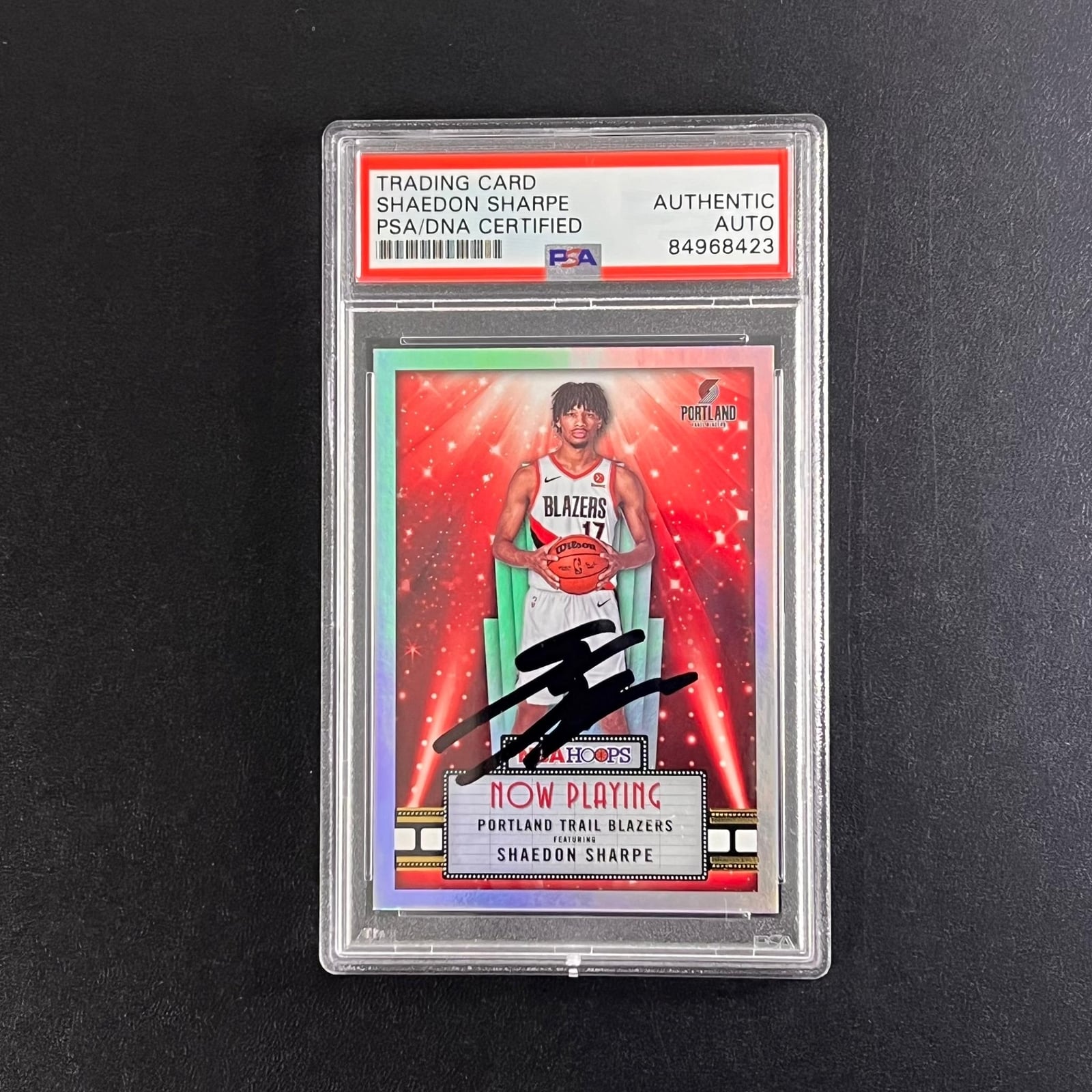 2022-23 Panini Hoops #7 Shaedon Sharpe Signed Card AUTO PSA 