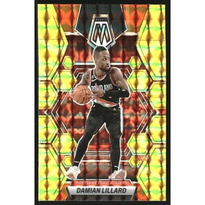 2022-23 Panini Mosaic Mosaic Reactive Yellow #38 Damian Lillard