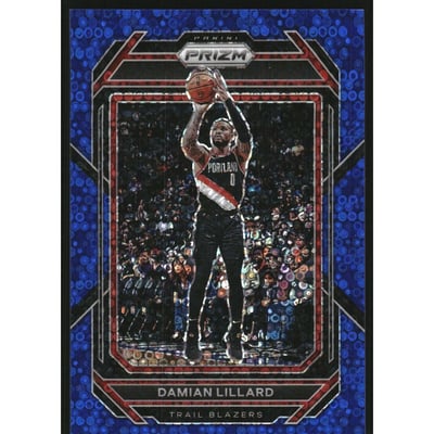 2022-23 Panini Prizm Prizms Fast Break Blue #62 Damian Lillard