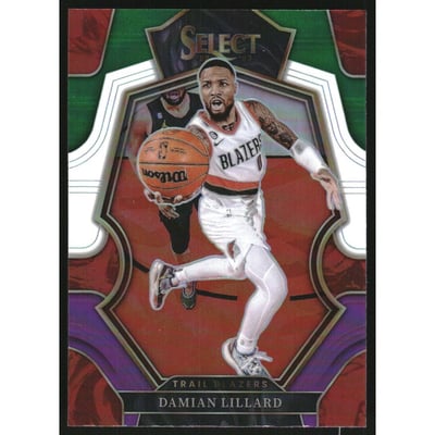 2022-23 Select Prizms Green White Purple #107 Damian Lillard