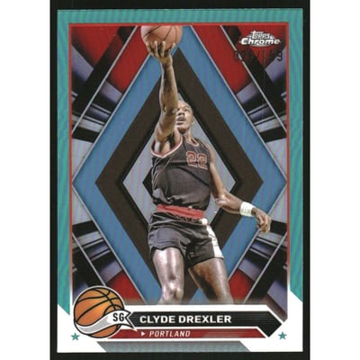 2023-24 Topps Chrome Aqua Refractors #72 Clyde Drexler