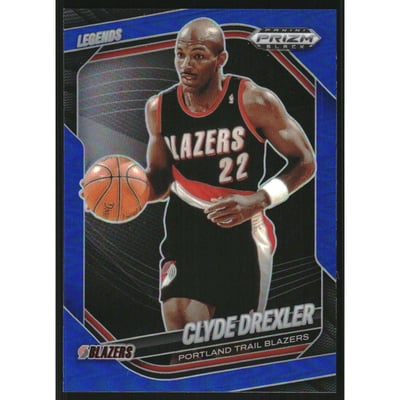 2024-25 Panini Prizm Black Prizms Blue #288 Clyde Drexler LGD